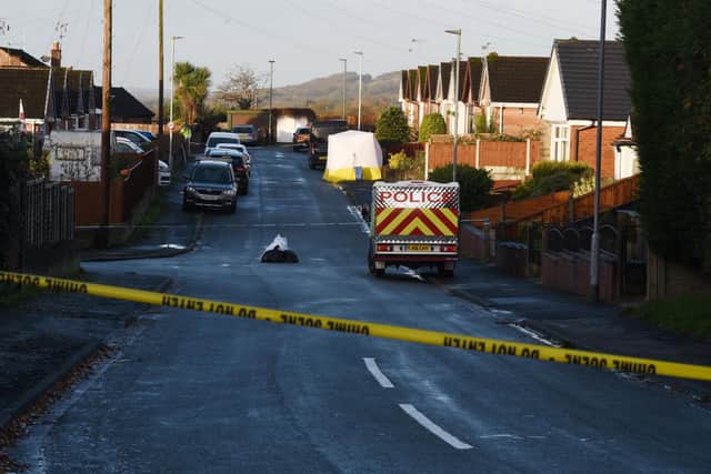 Kilburn Drive, Shevington, was still cordoned off by police on Friday morning