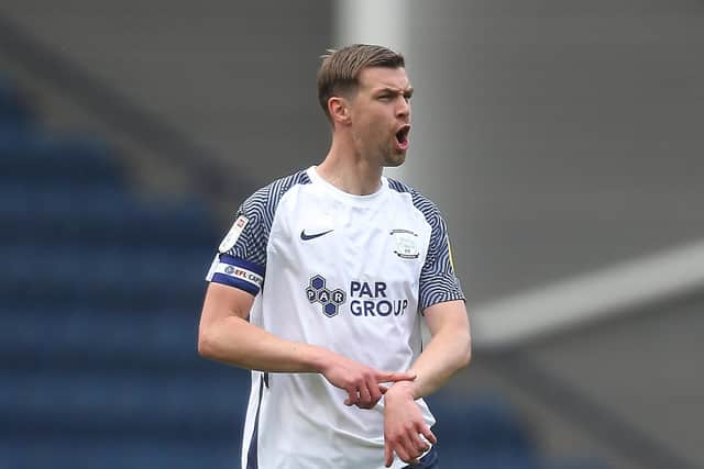 Paul Huntington in his final appearance for Preston North End