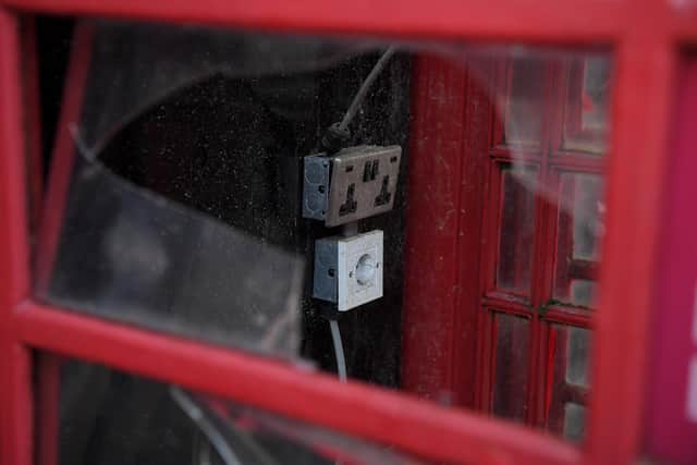 The much-loved phone boxes have been left looking a little worse for wear