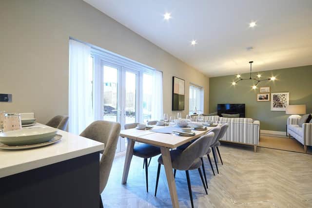 The family living space at Bowland Rise’s Latchford show home