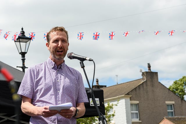 Welcome speeches during a short service at the Great Eccleston Music Party