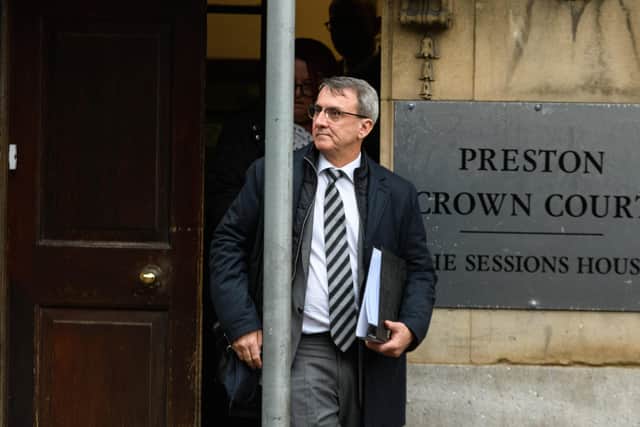 Fleetwood Town owner Andrew Pilley leaves Preston Crown Court. Photo: Kelvin Stuttard
