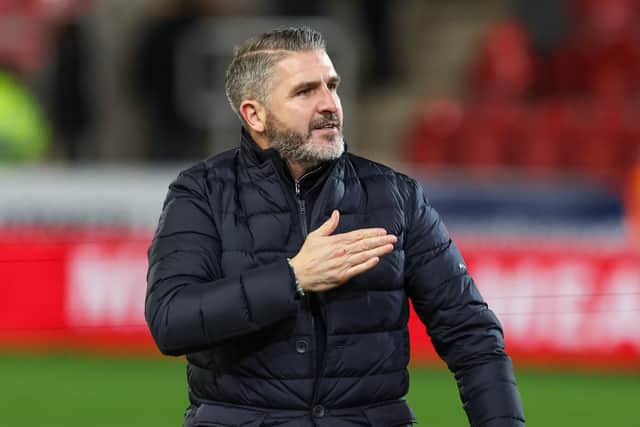 Preston North End manager Ryan Lowe celebrates