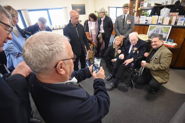 105th birthday of veteran Ernest Horsfall at Blackpool Airport