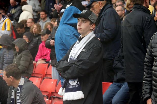 Preston North End fans anticipate the second half action