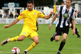 Dom Lawson scored Lancaster's winner against Whitby Town  Photo: JOSHUA BRANDWOOD