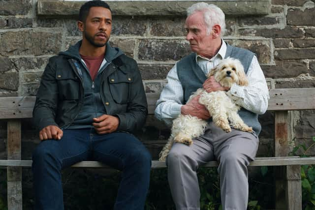 Ukweli Roach (left) plays copper Jack Caffrey in new BBC drama Wolf. He is pictured with Karl Johnson as Colonel Frink. Picture: BBC/Hartswood Films Ltd/Simon Ridgway