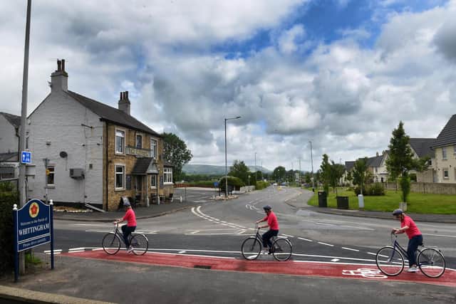 This is the length of the new cycle lane near The Alston pub on the outskirts of Longridge    Photo: Neil Cross