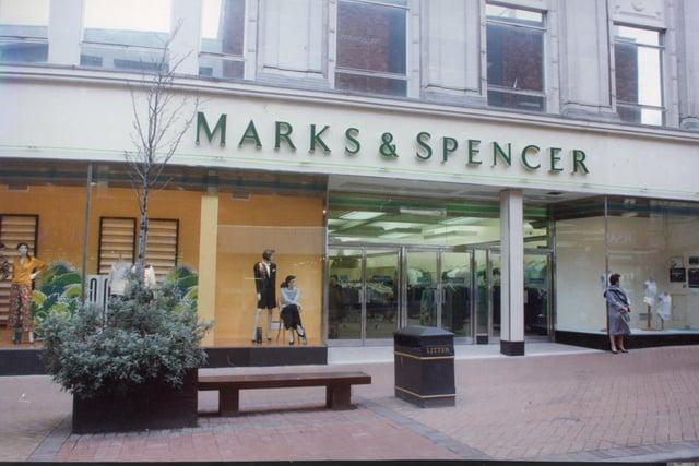 The shop front of Marks & Spencer pictured in 1991