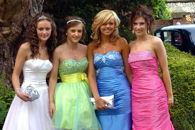 Colourful dresses on show for (from left) Sarah Moxham, Paige King, Alex Rossiter and Jess Farrell at Bartle Hall for the 2010 Our Lady's High School prom