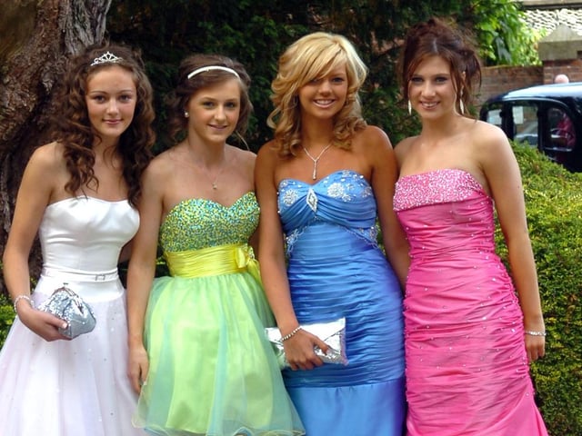 Colourful dresses on show for (from left) Sarah Moxham, Paige King, Alex Rossiter and Jess Farrell at Bartle Hall for the 2010 Our Lady's High School prom