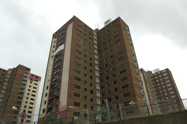 Preparation work for the demolition of the flats on Moor Lane