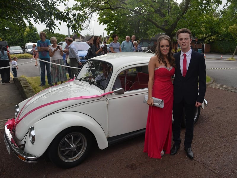 Corpus Christi Catholic High School prom - Sasha Buck and Jacob Mercer arrive in style