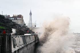 Heavy rain and strong winds battered Blackpool as Storm Ciarán swept across parts of the UK