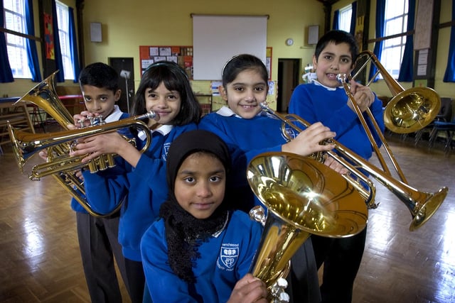 Some of the year 4 brass band members at Frenchwood Primary School