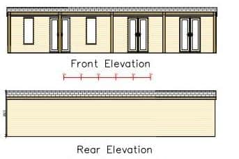 Plans of what the log cabins would look like. They would be fitted with outdoor heaters.