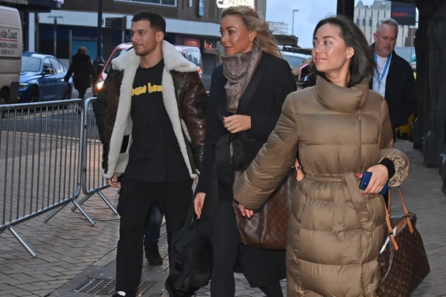 Gorka Marquez, Luba Mushtuk and Katya Jones arriving at the tower.