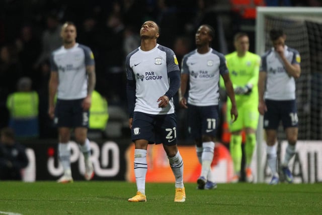 Preston North End players look dejected.