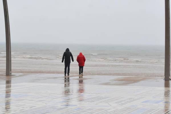 Storm Agnes arrived with a brief shower in Blackpool