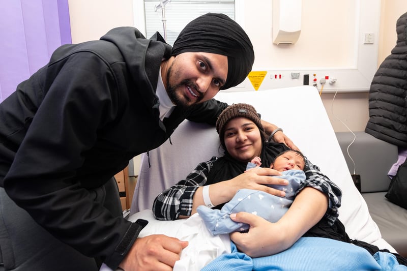 Baby Singh, born April 6 at 4:10am, weighing 6lb 17oz to Paramdeep Singh from Preston.