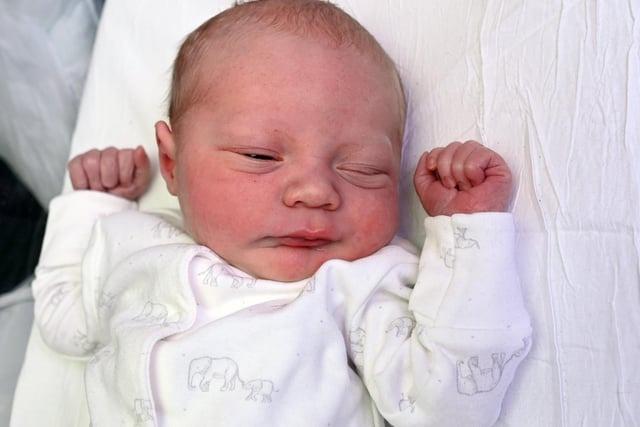 Amy and Adam Hazeldine from Preston welcomed baby Rafe at 10.23am on April 23, weighing 8lb 10oz