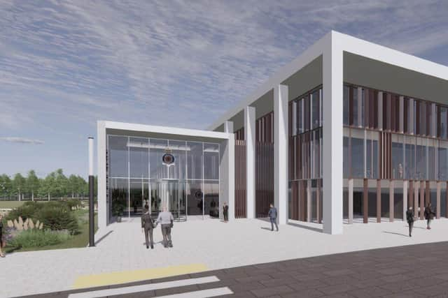 The new Lancashire Constabulary headquarters will be built over the course of 10-12 years, but construction will happen in phases (image: McBains via South Ribble Borough Council planning portal)