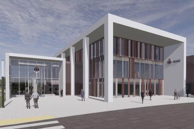 The new Lancashire Constabulary headquarters will be built over the course of 10-12 years, but construction will happen in phases (image: McBains via South Ribble Borough Council planning portal)