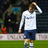 Preston North End's Liam Delap leaves the field dejected