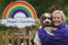 Alison Colley with one of her therapy dogs
