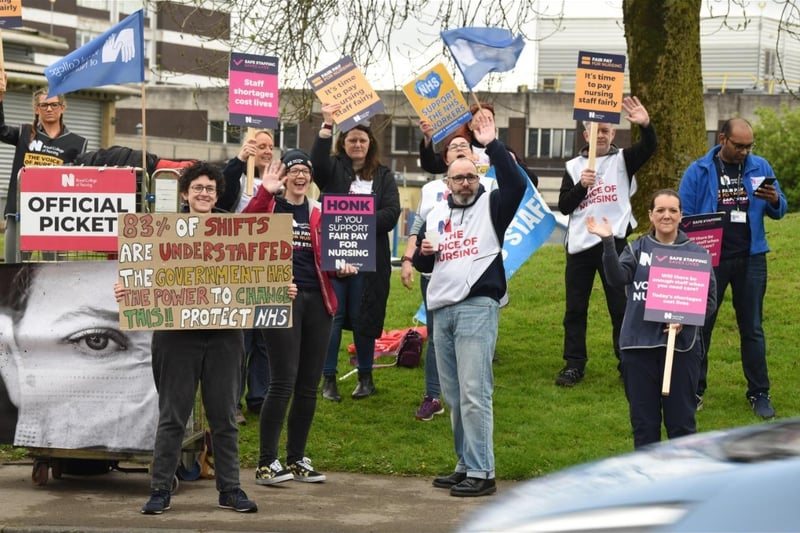 Nurses from A&E, cancer care and Intensive Care joined the picket lines this time.