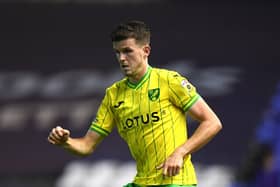 BIRMINGHAM, ENGLAND - AUGUST 30: Sam Byram of Norwich City during the Sky Bet Championship between Birmingham City and Norwich City at St Andrews (stadium) on August 30, 2022 in Birmingham, England. (Photo by Tony Marshall/Getty Images)