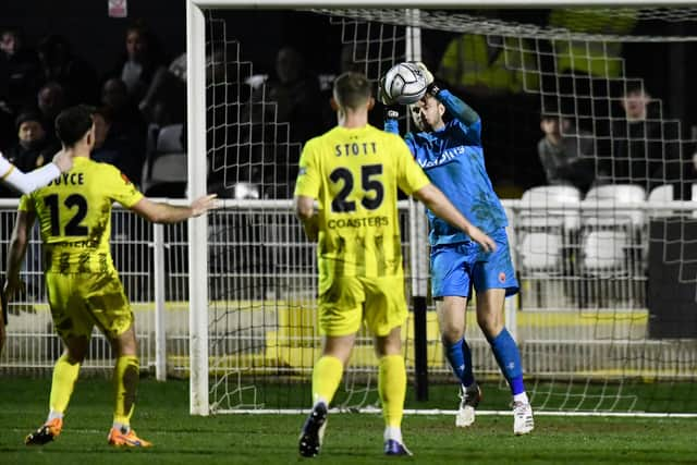 Chris Neal helped Fylde to back-to-back clean sheets at Spennymoor on Tuesday Picture: STEVE McLELLAN