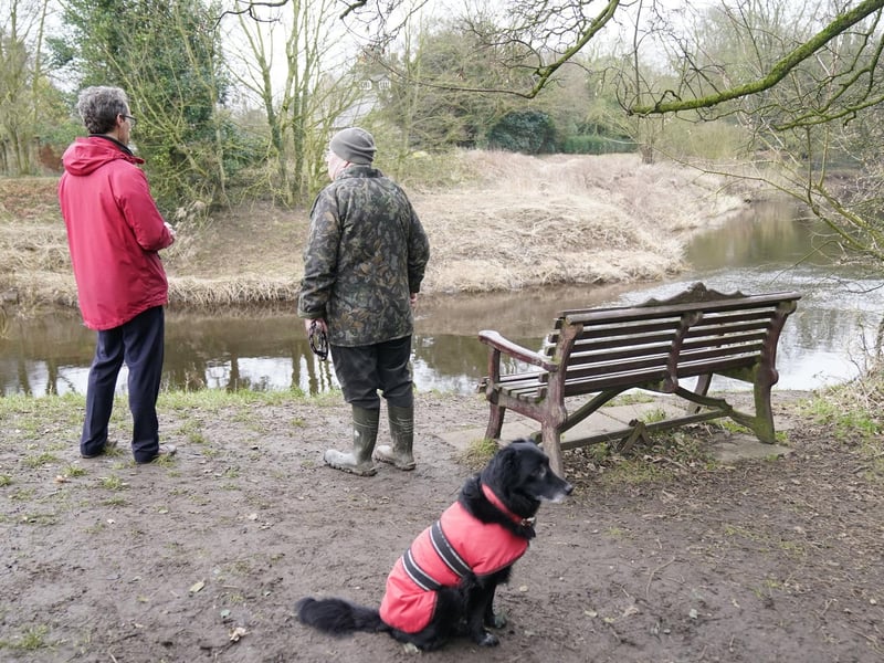 Her dog, springer spaniel Willow, was described as being in an 'agitated state' when found loose along the river. Willow's lead and harness were also found by the bench.