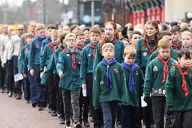 Members of the Scouts movement during the Remembrance Day Service