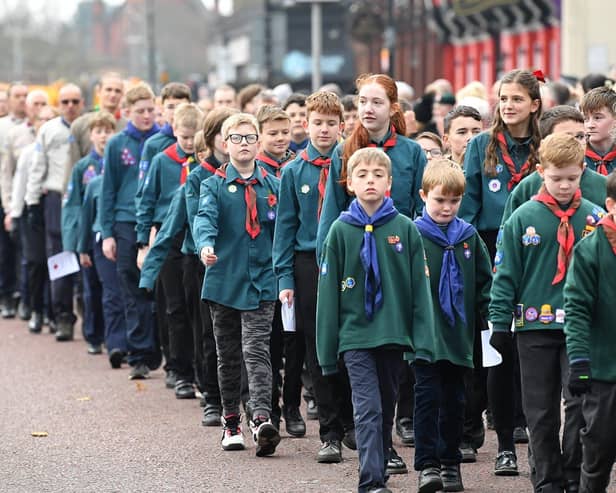 Members of the Scouts movement during the Remembrance Day Service