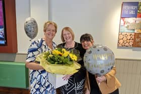 Beryl Towne who is retiring as  regional manager with Altham's Travel (left) with Karen Mason (Director) and Sandra McAllister (Managing Director)