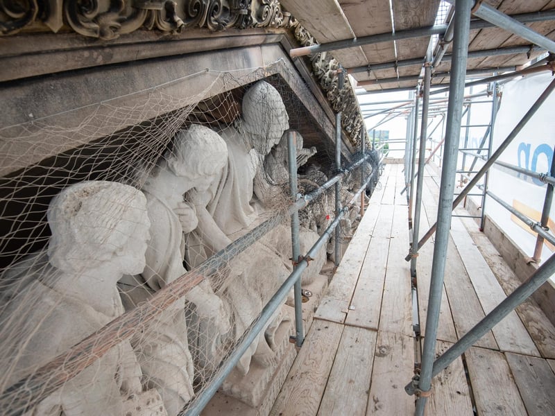 New netting should keep the staues free from the pigeons that have plagued them in the past