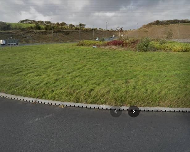 The roundabout on the Bay Gateway at Lancaster where the HGV is believed to have overturned. Picture from Google Street View.