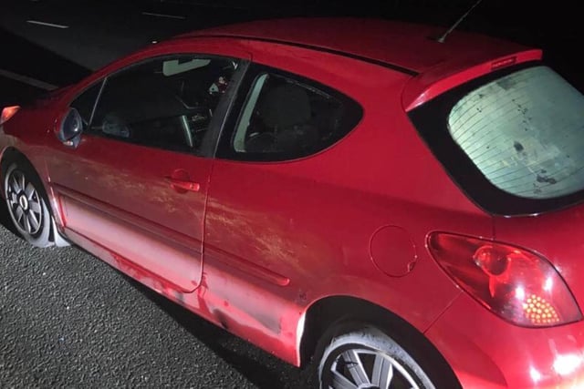 This Peugeot was spotted travelling at speed through roadworks on the M55.
When it was stopped, the female driver was found to be nearly twice the legal drink-drive limit. 
A 10-month-old babty was was in the car with her, and was later taken to a safe place with a family member after consulting with Social Services.
