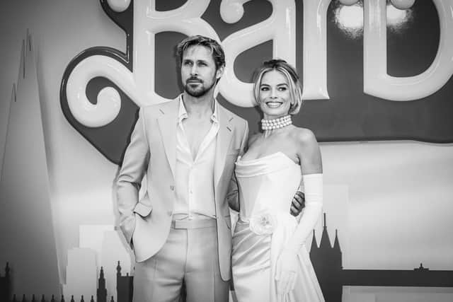 Ryan Gosling and Margot Robbie attend the "Barbie" European Premiere at Cineworld Leicester Square on July 12, 2023. (Photo by Gareth Cattermole/Getty Images)