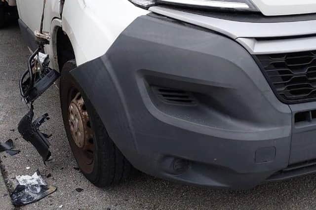 The damage to the van belonging to St John's Hospice means the vehicle can't be used until it is repaired. Picture from St John's Hospice.