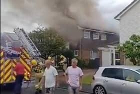 Firefighters used four breathing apparatus and two hose reels to put the fire out as Lancashire Police asked people to stay away from the area.