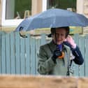Princess Anne arrivals at the Trawden Arms and greets the public who had waited in the rain to meet her. Photo: Kelvin Lister-Stuttard