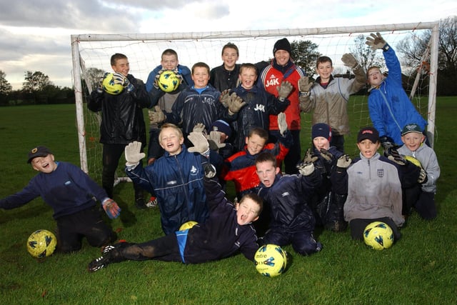 These budding footballers were taking part in a goalkeeping master class at Hutton