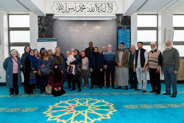 Members from St Stephen's Church in Preston visit the new Masjid-E-Saliheen Mosque on Grafton Street, Preston. Photo: Kelvin Stuttard
