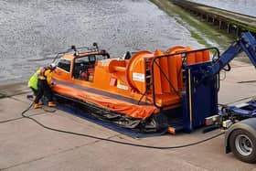 Morecambe RNLI hovercraft was called out by the coastguard to a report of two people in the water at Heysham.
