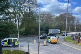 Police close to the Dunkenhalgh Hotel (Image: Marie Joanne Ashton)