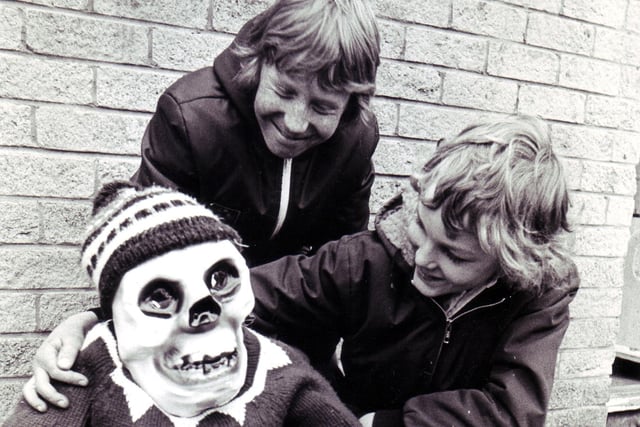 Picture shows David Martin age 11 (right) of Upperthorpe, and John Morrison of Burntstones Drive, with their guy.  David won a prize for the most unusual guy in the Crosspool Sports Trust annual Nicest Guy competition in October 1974