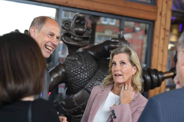 Prince Edward and Sophie with Wallace at Preston Market