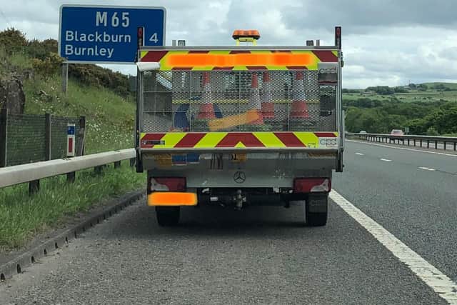 Police arrested a driver on the M65 after a vehicle was spotted driving erratically on the M55 
Pic: Lancashire Police